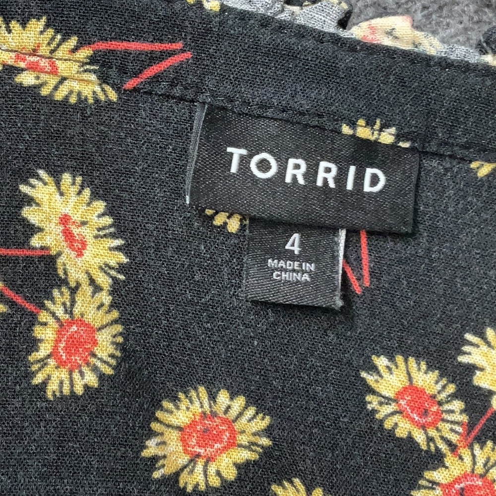 Torrid Lenny Peasant Long Sleeve Top Blouse Floral Daisy Boho Plus Size 4X - Picture 6 of 8